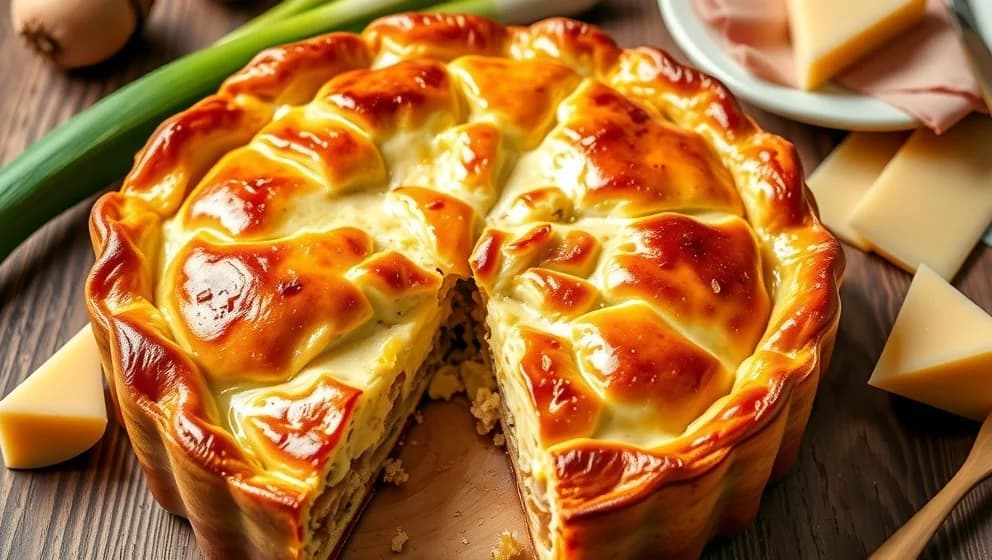 Ost och skinkpaj med purjolök som aldrig misslyckats